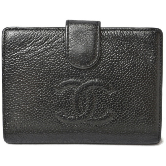 CHANEL Black Caviar Leather Coco Mark Wallet - Picture 1 of 16